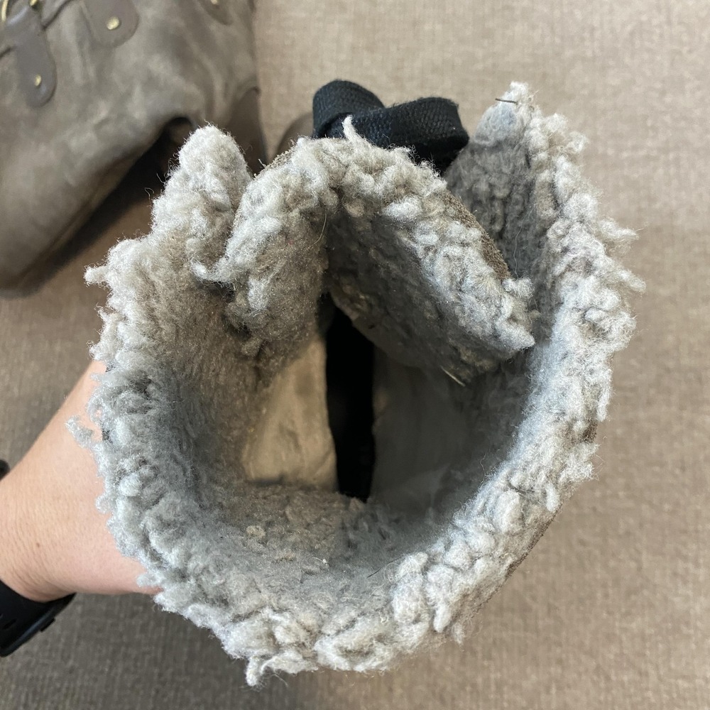 Sorel Snow Boots Womens Size 8 Gray Suede Waterproof Mid Calf Lace Up NL3308-245 - Picture 8 of 11